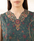 Unstitched Women's Embroidered Lawn Green Three Piece Suit